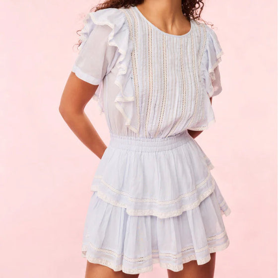 NATASHA BLUE COTTON MINI DRESS