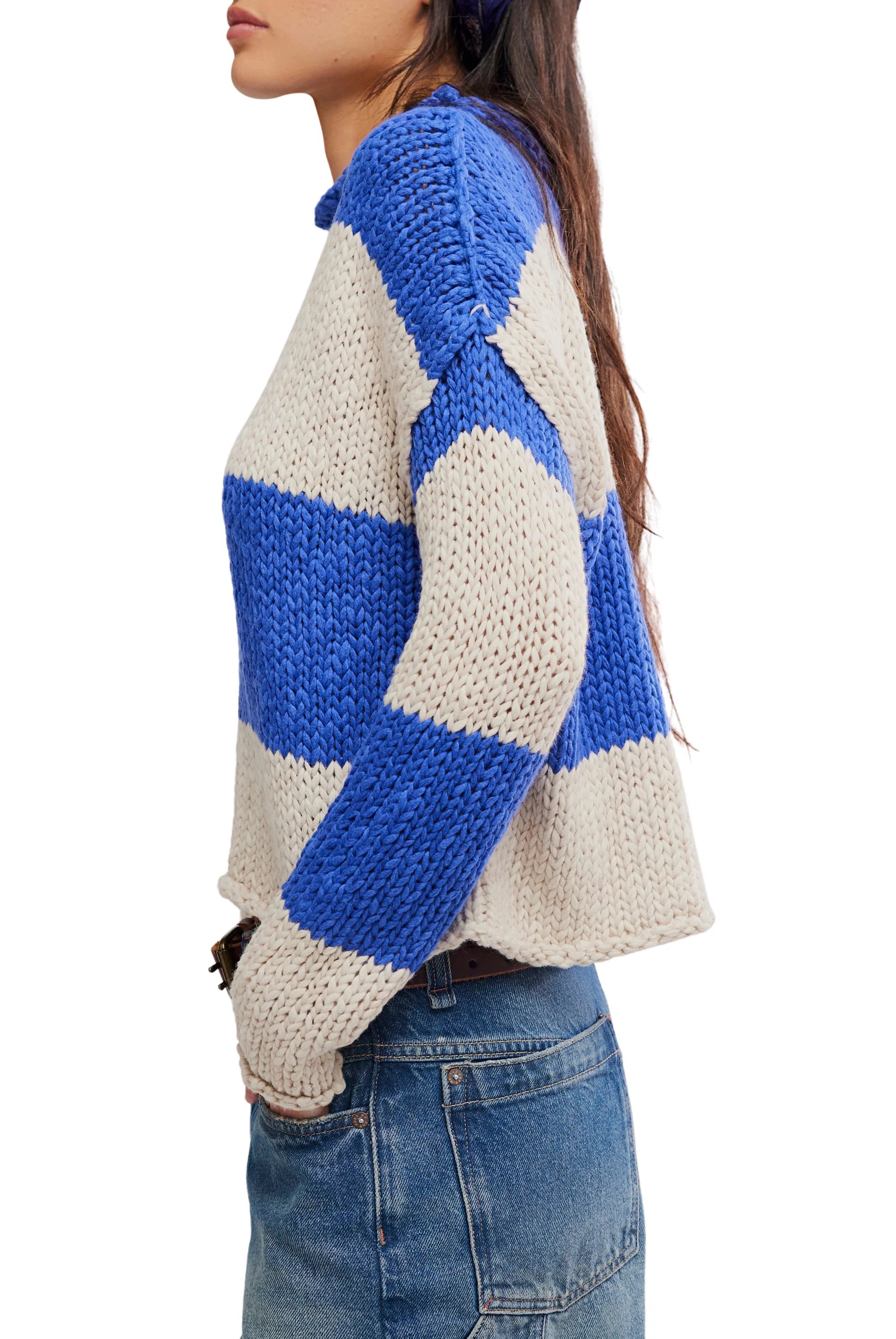 Opal Striped Roll Neck Sweater