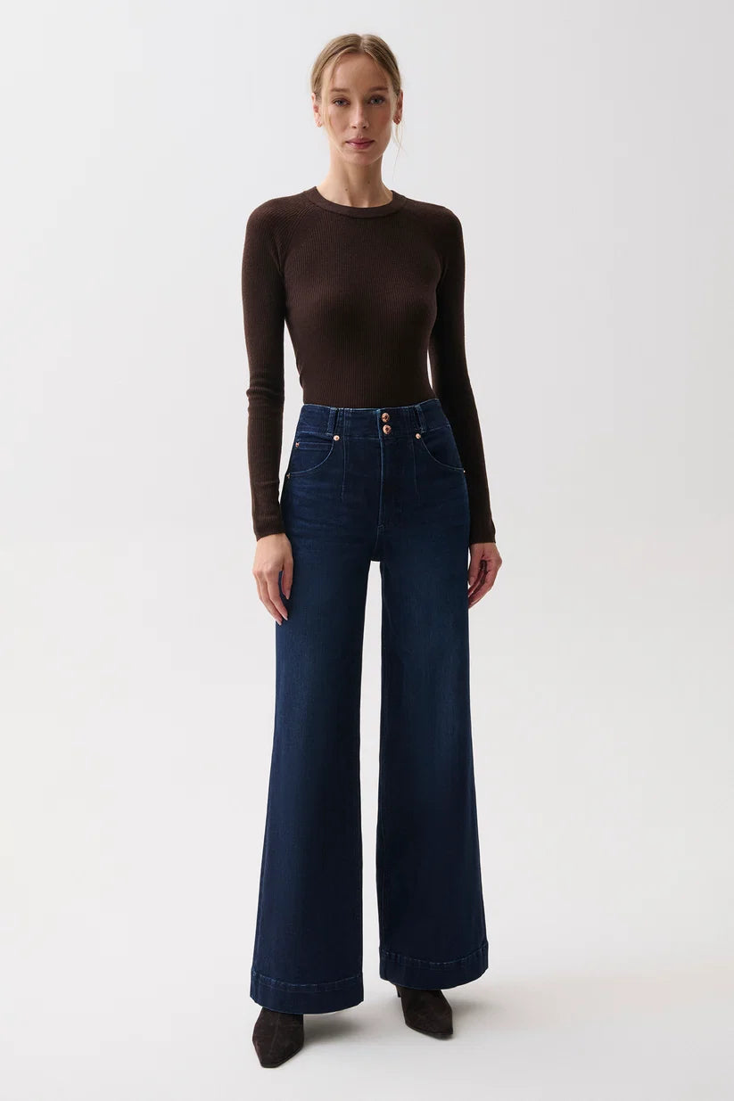 Lana High Rise Double Button Jeans