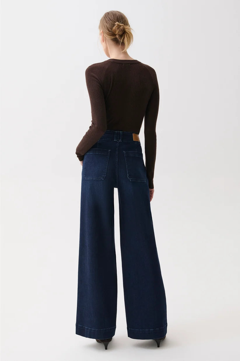 Lana High Rise Double Button Jeans