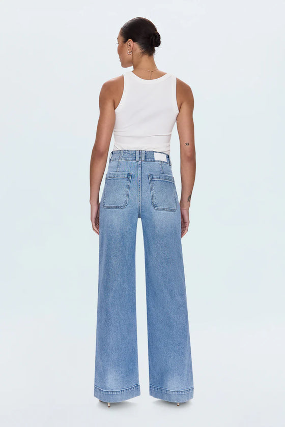 LANA DOUBLE BUTTON HIGH RISE ULTRA WIDE LEG JEANS in terrace
