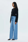 LANA DOUBLE BUTTON HIGH RISE ULTRA WIDE LEG JEANS - gallery wash