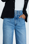 LANA DOUBLE BUTTON HIGH RISE ULTRA WIDE LEG JEANS - gallery wash