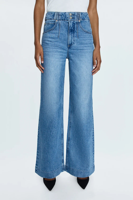 LANA DOUBLE BUTTON HIGH RISE ULTRA WIDE LEG JEANS - gallery wash