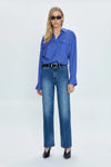 CASSIE SUPER HIGH RISE STRAIGHT JEANS - palladium wash