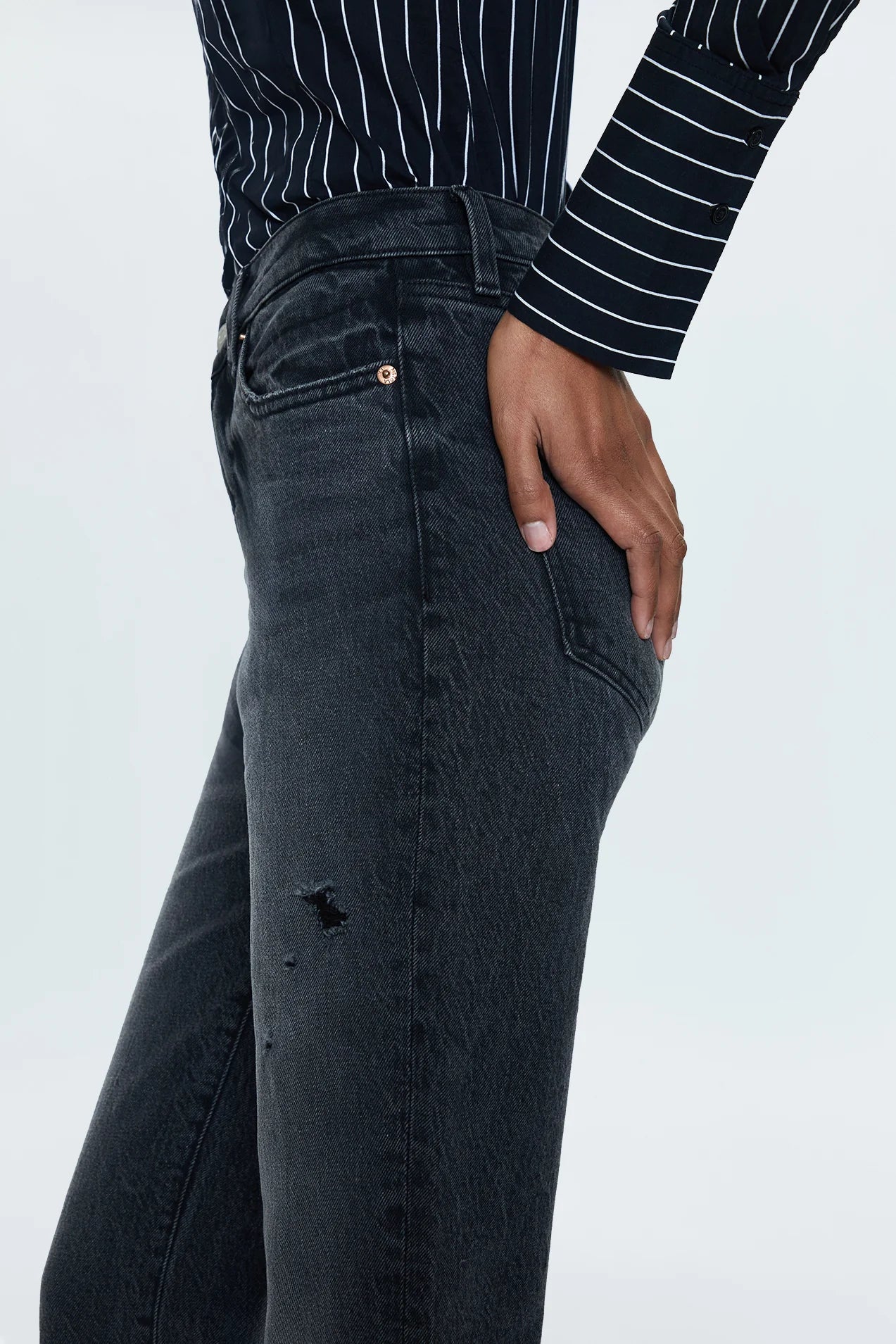 ALLY HIGH RISE VINTAGE ANKLE BOOT CUT JEANS in after hours vintage wash