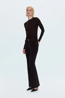  KINSLEY MID RISE ULTRA FLARE CORD PANTS in mocha