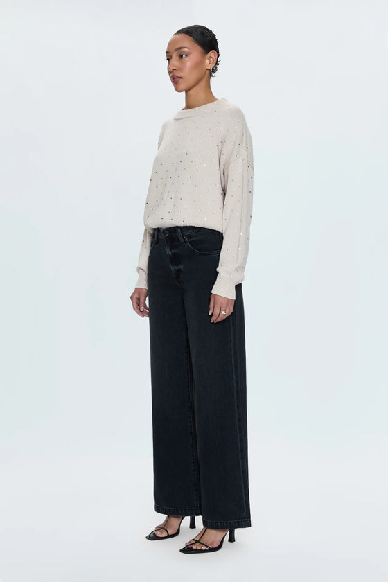 JADYN LOW SLUNG PALAZZO JEANS in zen wash