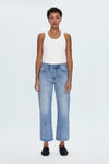 LEXI MID RISE BOWED STRAIGHT JEANS in bowie