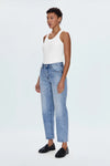 LEXI MID RISE BOWED STRAIGHT JEANS in bowie