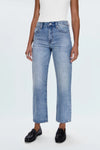 LEXI MID RISE BOWED STRAIGHT JEANS in bowie