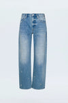 LEXI MID RISE BOWED HEART EMBROIDERED STRAIGHT JEANS