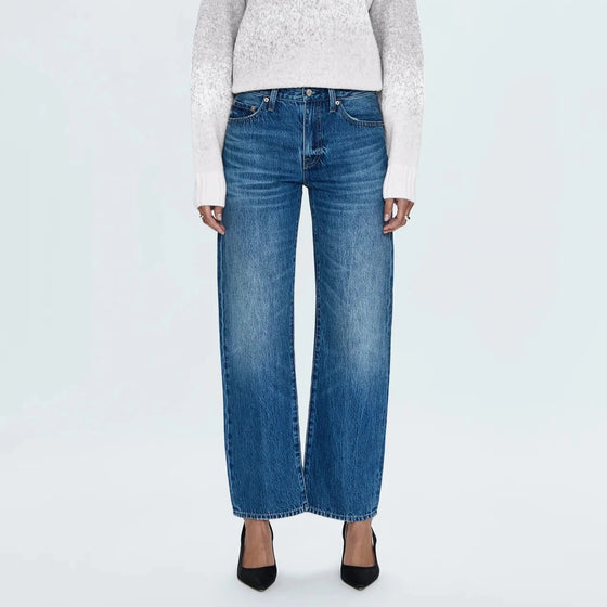 LEXI MID RISE BOWED STRAIGHT LEG JEANS