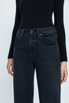LEXI MID RISE BOWED STRAIGHT JEANS  in mercury