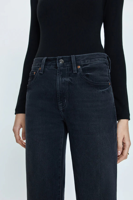 LEXI MID RISE BOWED STRAIGHT JEANS  in mercury