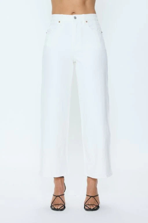 KYRA BOWED ANKLE JEANS in antique white