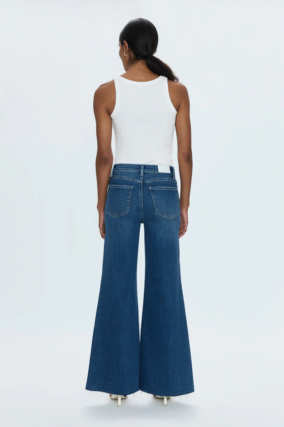 IZZY HIGH RISE WIDE LEG in tristesse wash