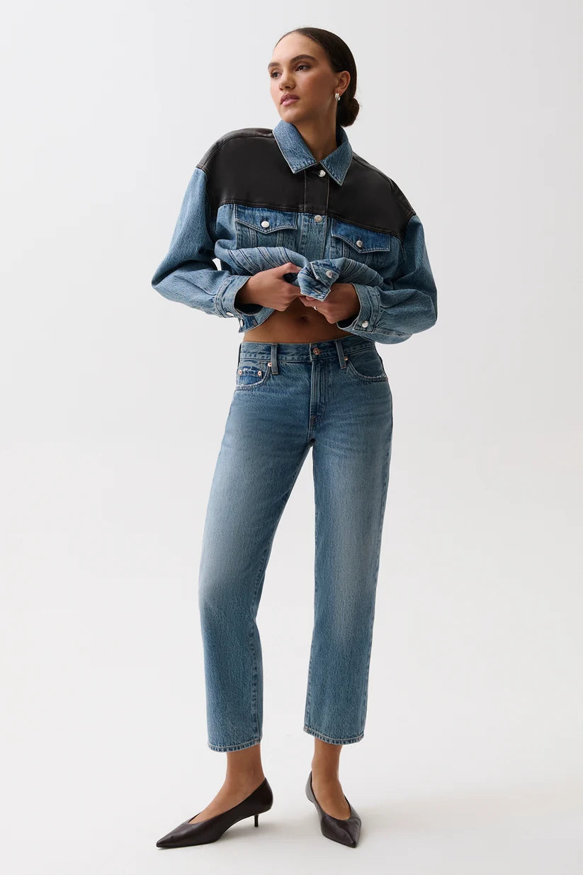 Issa Mid Rise Relaxed Ankle Straight Jeans
