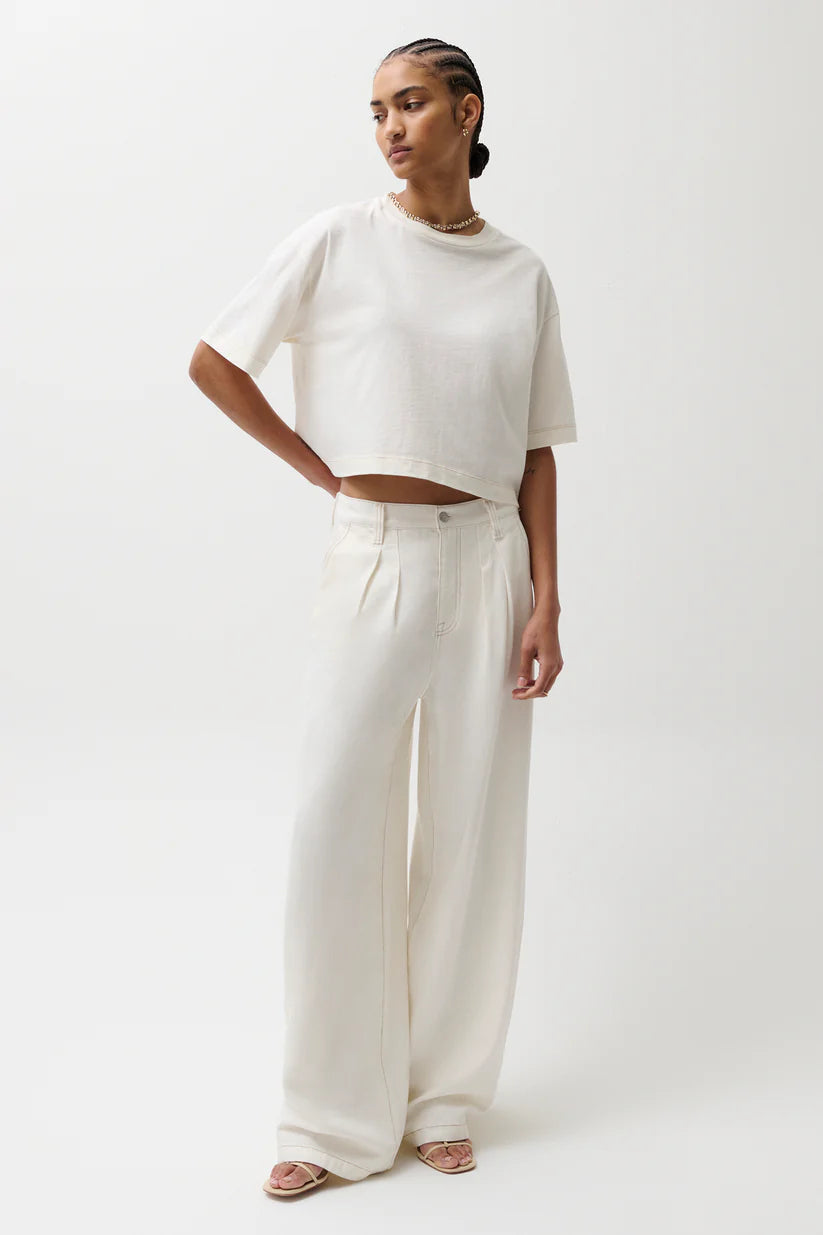 DELPHINE PLEATED WIDE LEGS DENIM