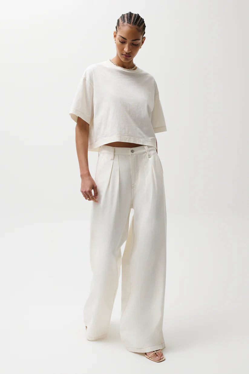 DELPHINE PLEATED WIDE LEGS DENIM