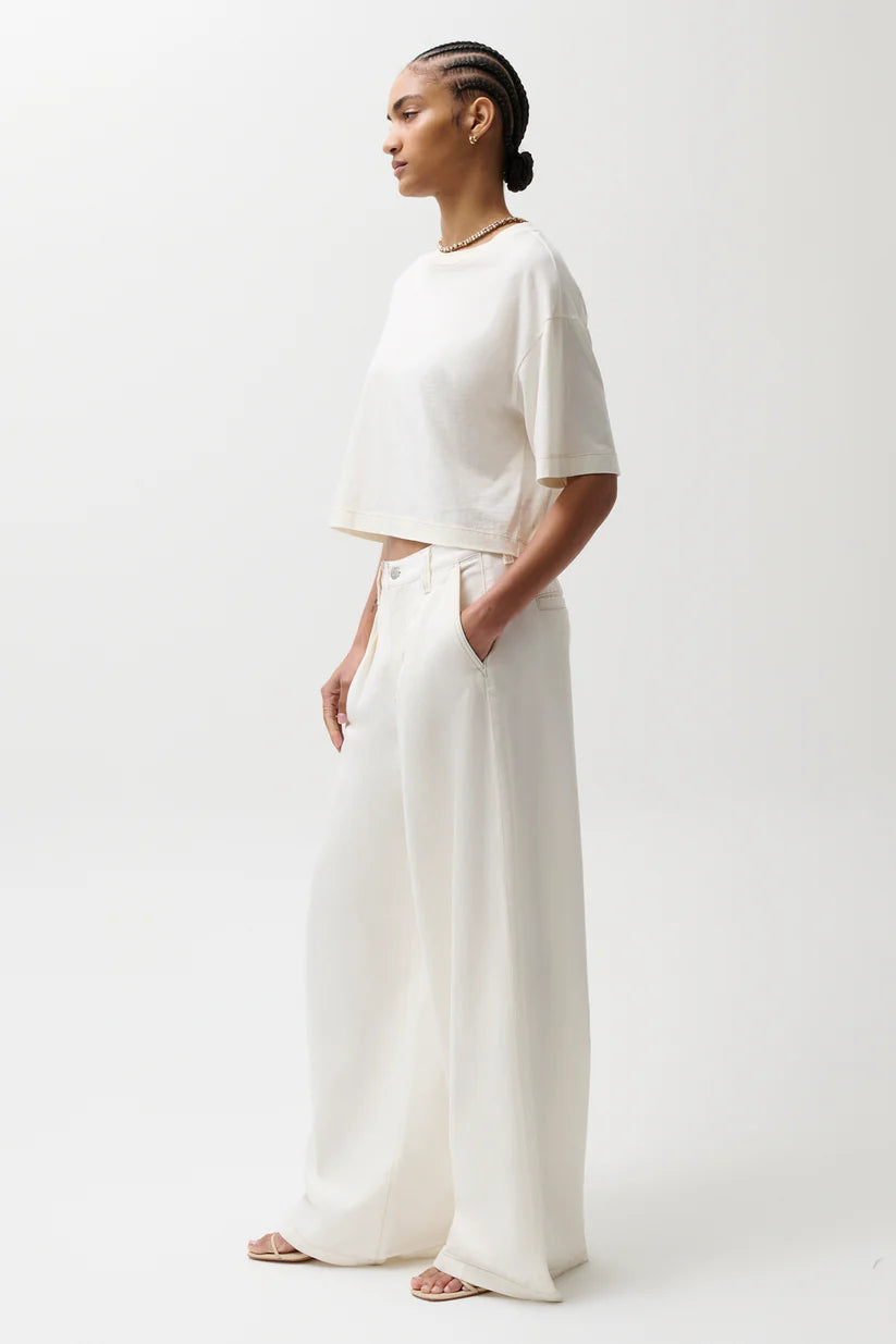 DELPHINE PLEATED WIDE LEGS DENIM