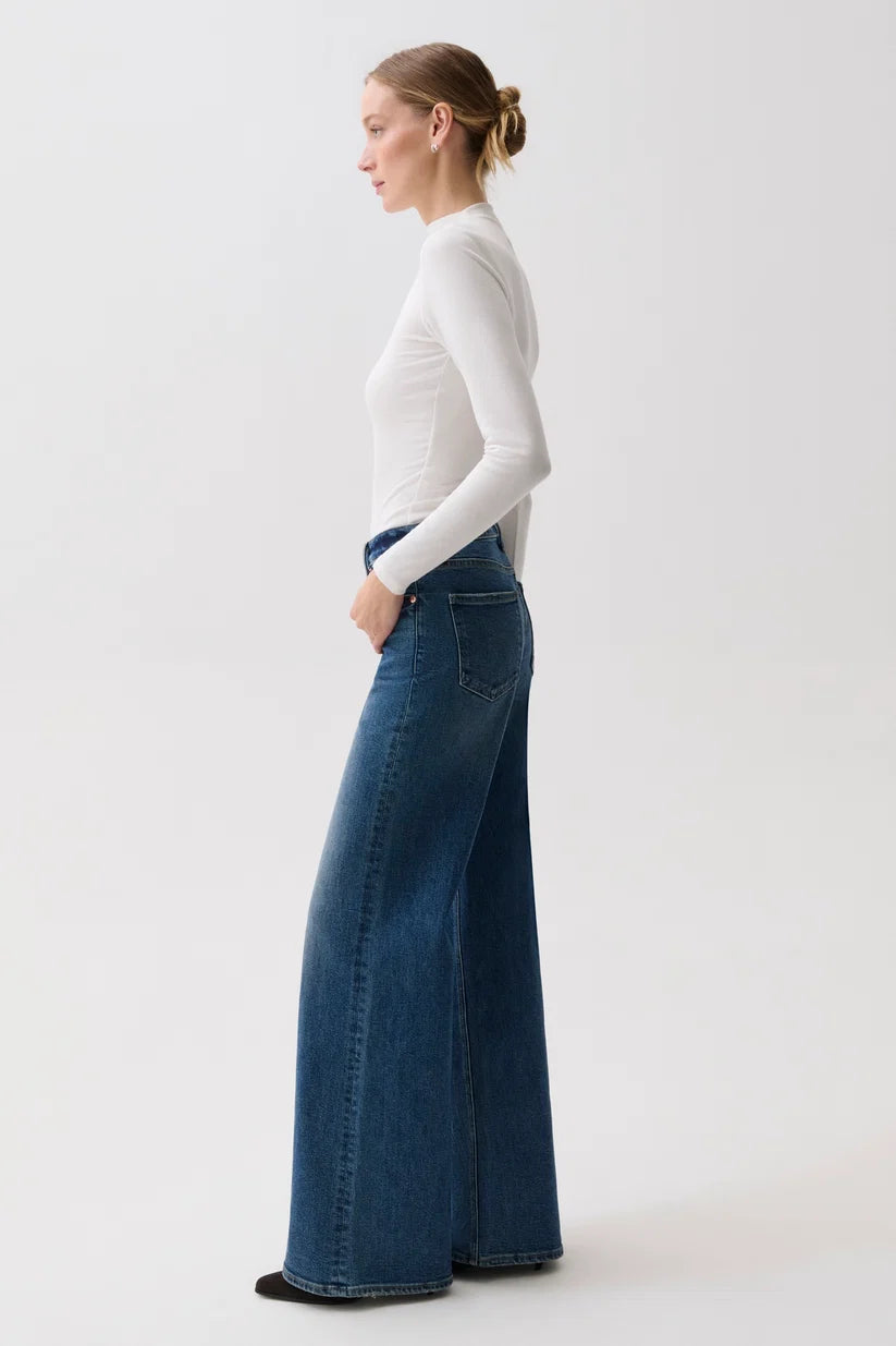 Vivian Mid Rise Wide Leg Jeans