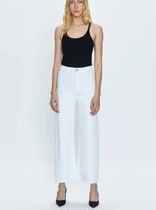  PENNY CROP HIGH RISE WIDE LEG JEANS in white