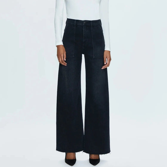 PENNY UTILITY HIGH RISE WIDE LEG JEANS in collins wash