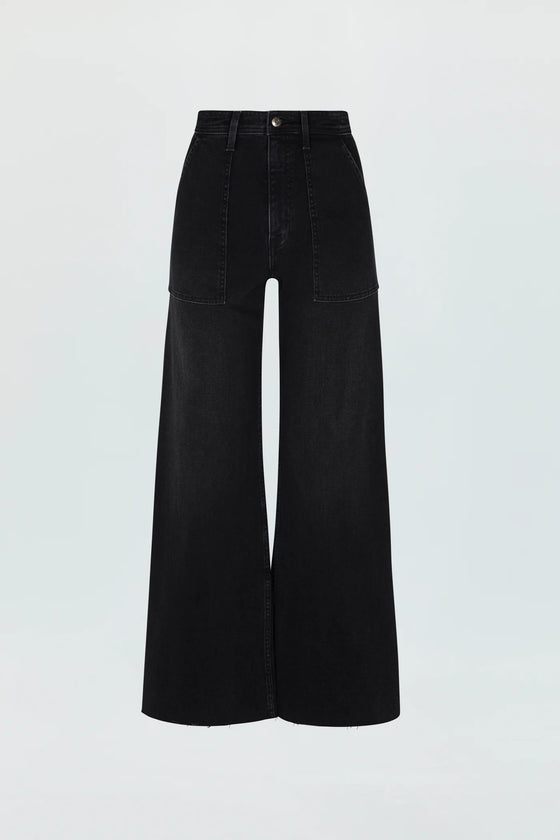 PENNY UTILITY HIGH RISE WIDE LEG JEANS in collins wash