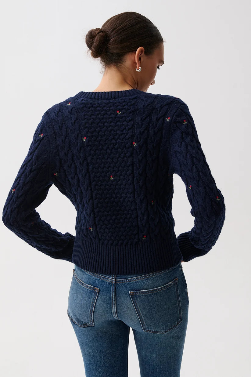 Shana Cable Embroidered Sweater