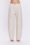 EDEN PLEATED BARREL TROUSERS in parchment
