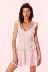 RIETTA COTTON LACE-TRIMMED MINI DRESS