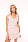 RUFFLE MINI TOILE PRINT SKIRT