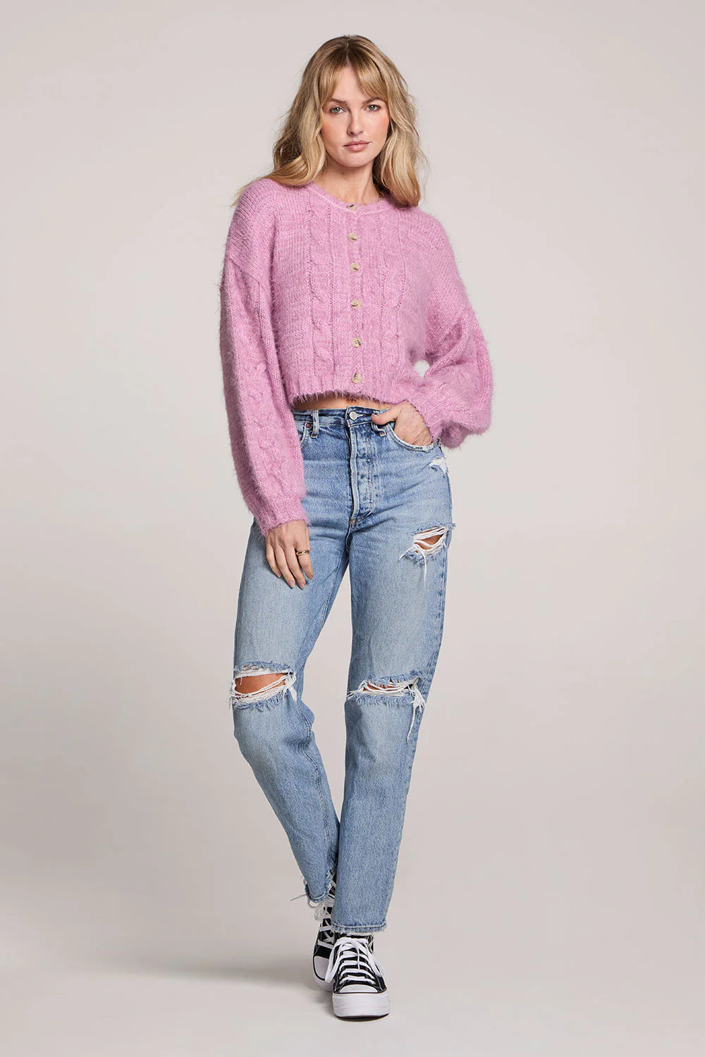 AIMEE SOFT CABLE SWEATER