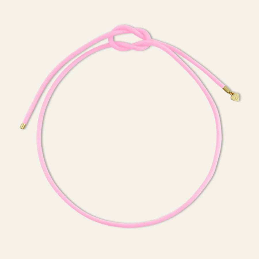 HART Pink Sherbet Cord Necklace w/ clear bezel charm