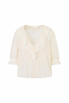  SINORA EMBROIDERED LACE & COTTON TOP