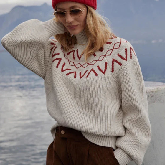 MARCIE FAIR ISLE YOKE KNIT SWEATER