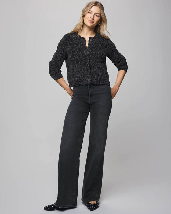 ANDREA CHENILLE CROP CARDIGAN SWEATER