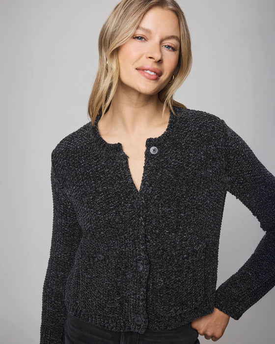 ANDREA CHENILLE CROP CARDIGAN SWEATER