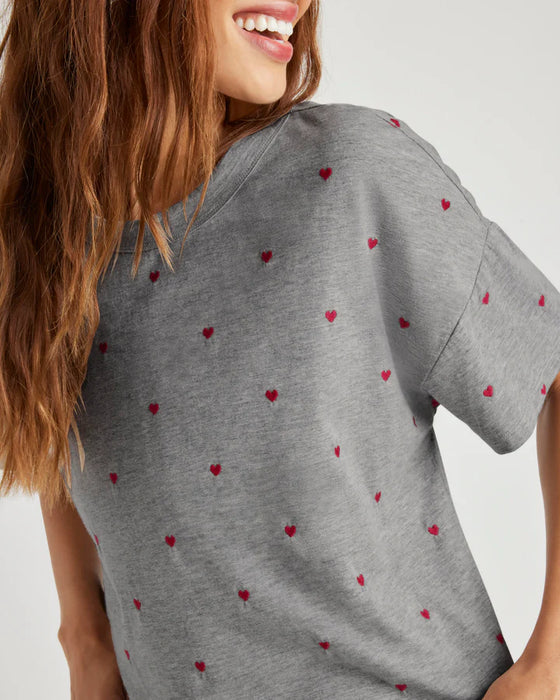 EMBROIDERED HEARTS TEE