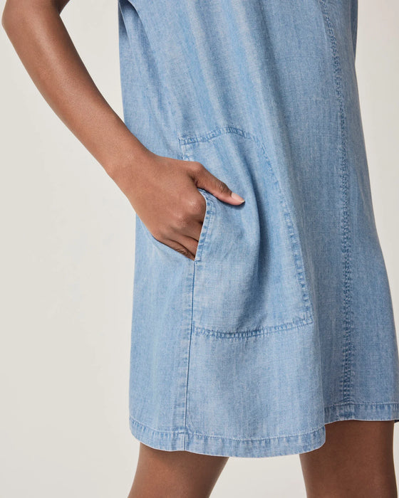 LAUREN BLEACHED INDIGO DENIM DRESS