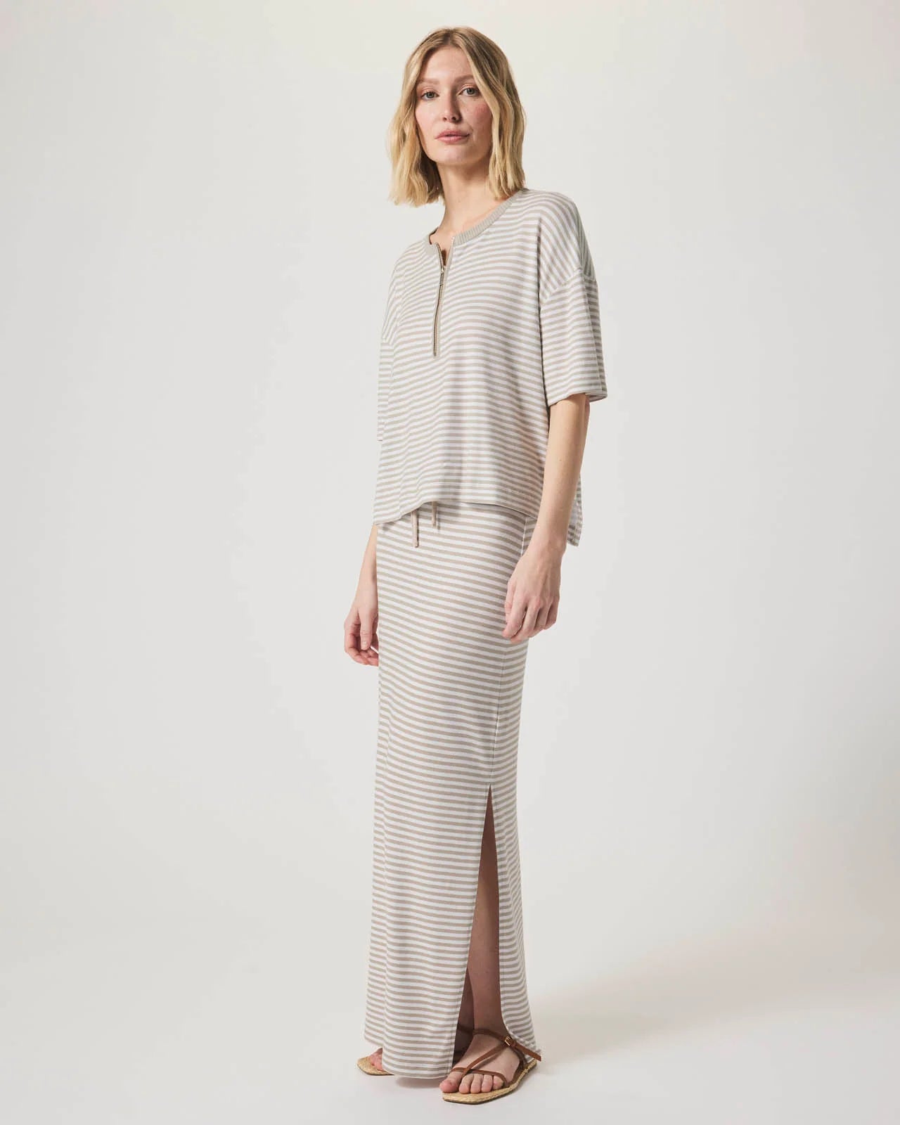 BROOKE STRIPED SHORT SLEEVE TOP