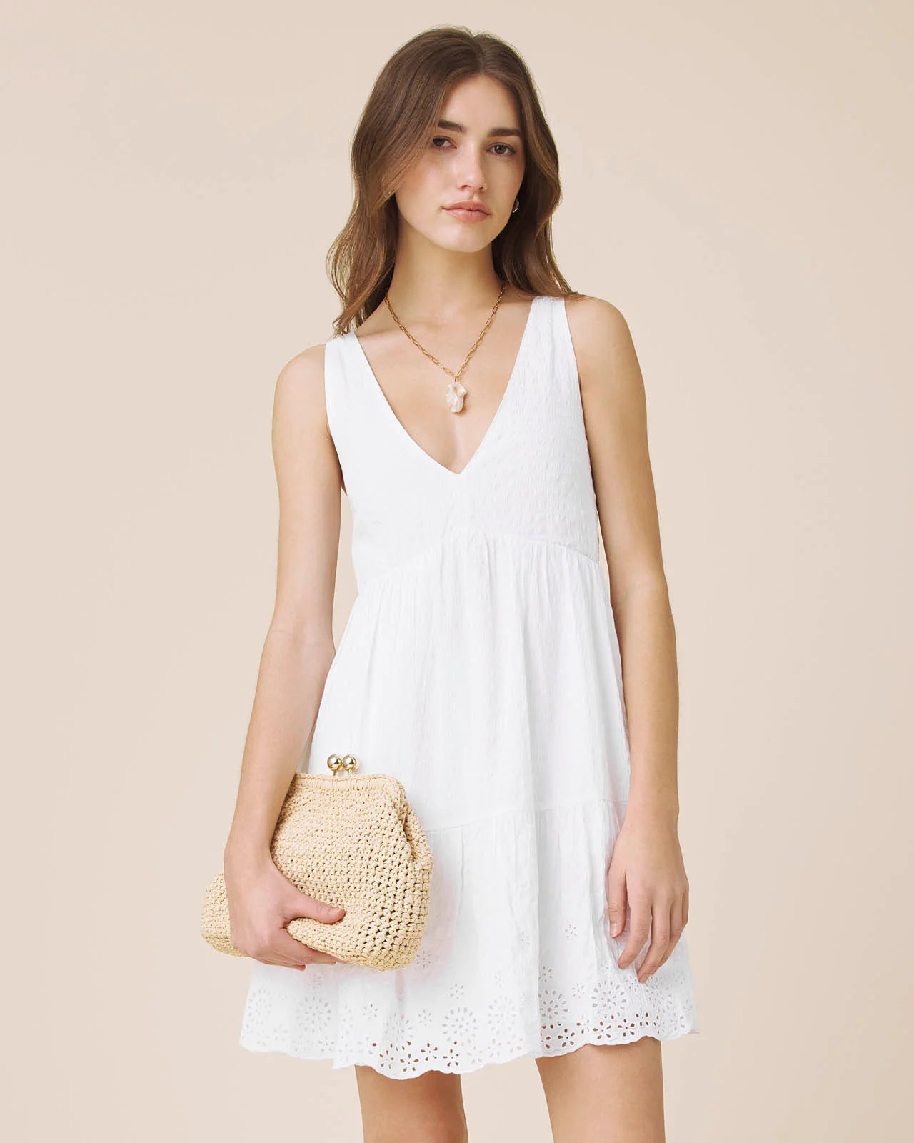 GIGI SEERSUCKER MINI TIER DRESS