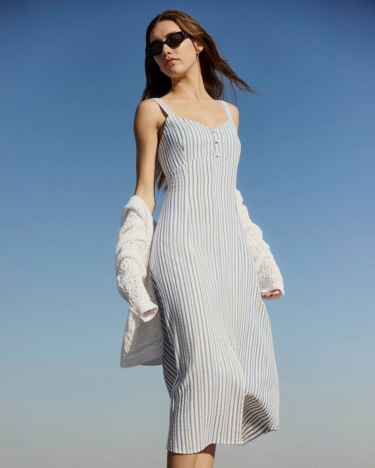 MADELYN STRIPE MIDI DRESS
