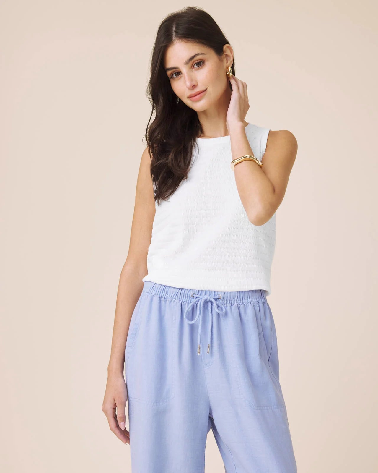 SHELLY SMOCKED TANK