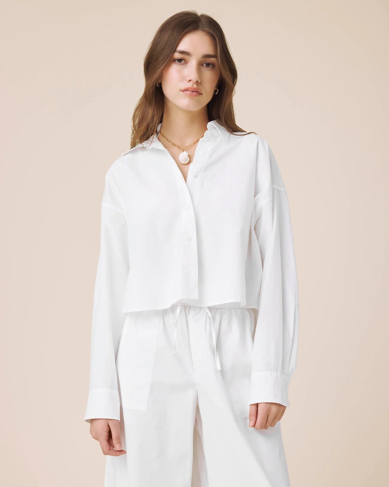 MALLORY POPLIN BUTTON DOWN SHIRT