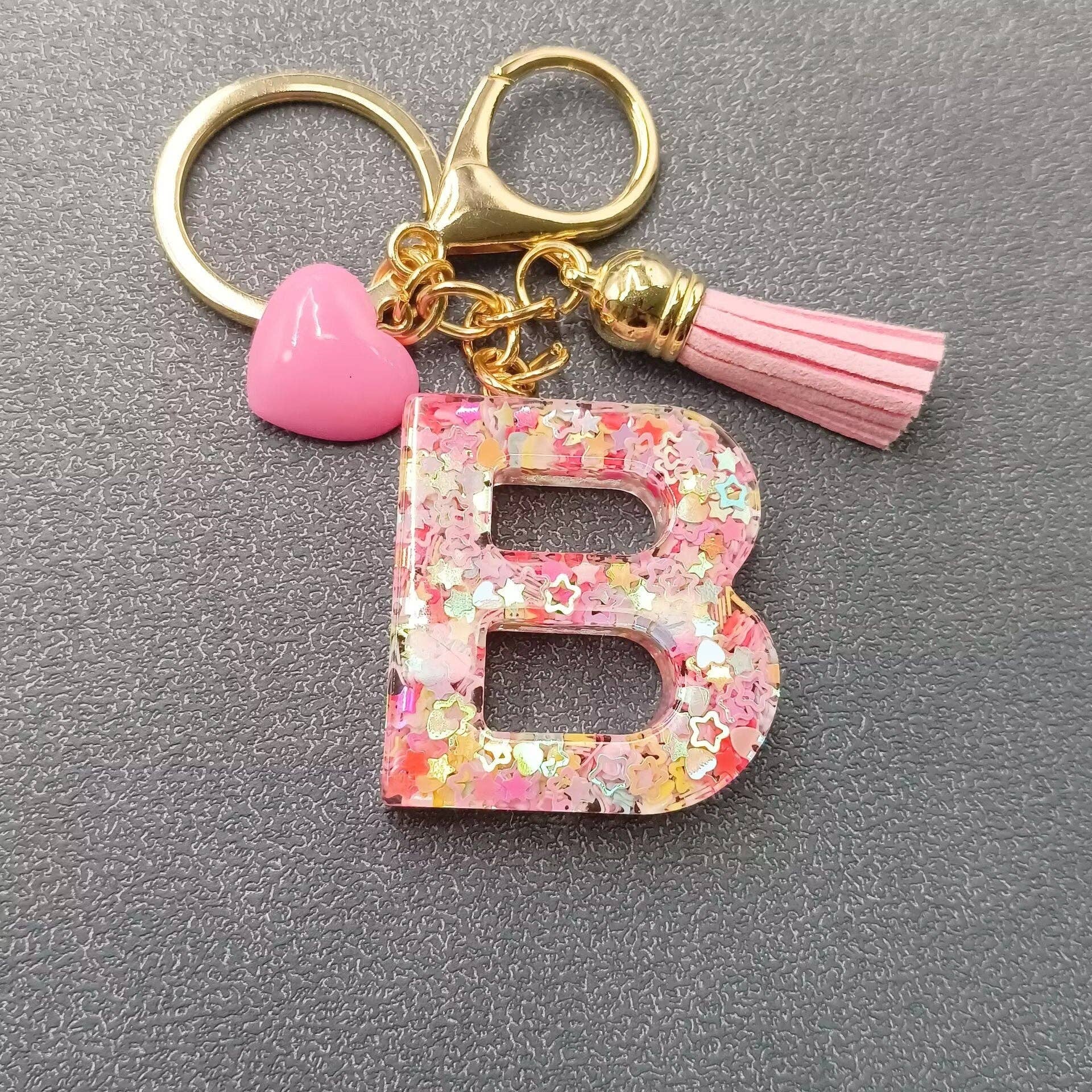 PINK RESIN INITIAL CHARM