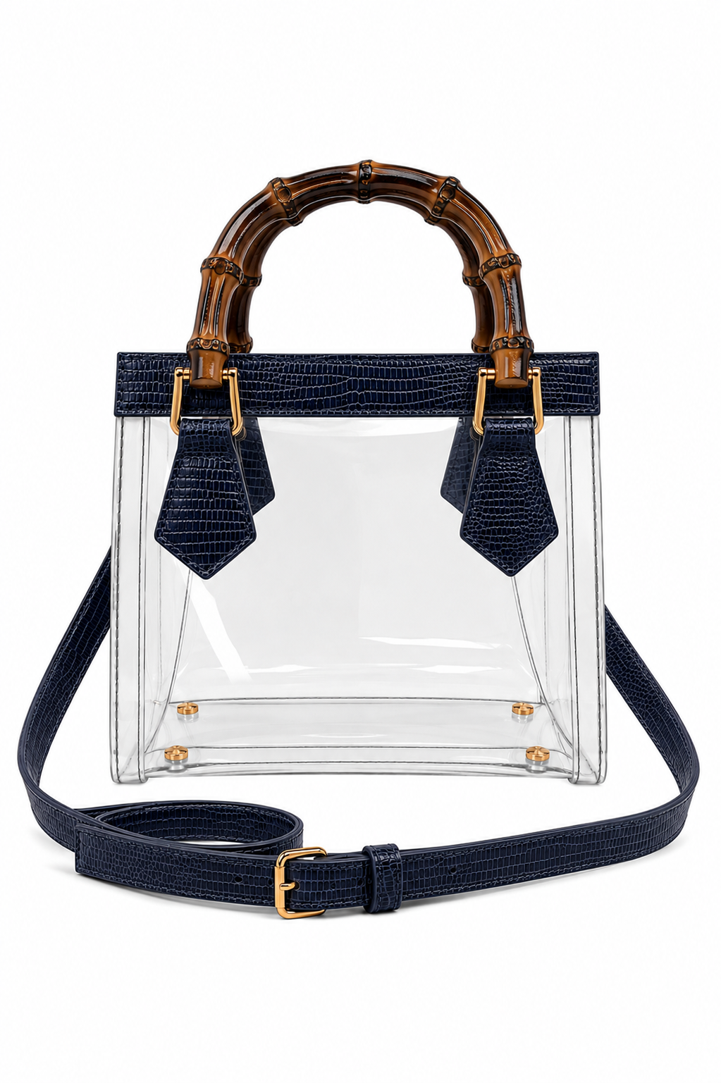 Gameday Luxe - Jules Bamboo Handle Clear Bag