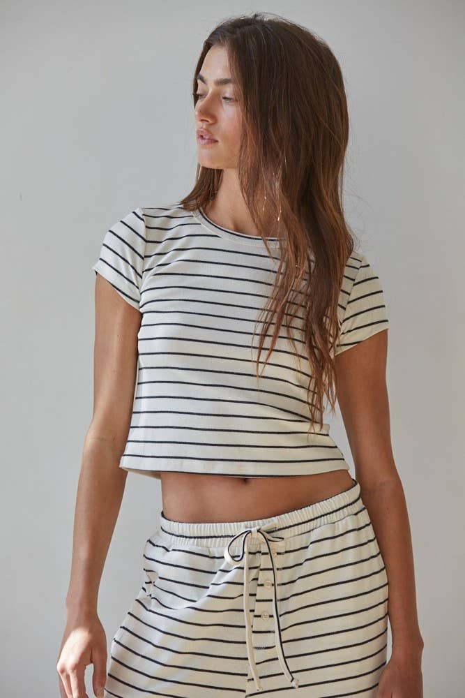 Striped Short Sleeve Top