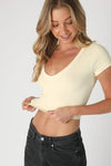 V NECK CROP TEE